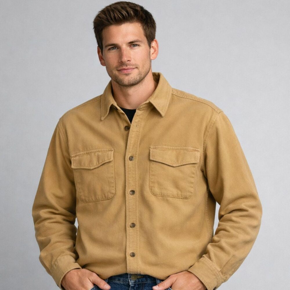 Duluth Trading Chamois Shirt Mens Sz M Burlyweight Flannel Oversized Workwear